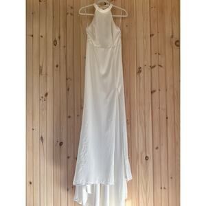Lulus | Dresses | Lulus Lovely Endearment White Satin Sleeveless Backless  Maxi Dress Wedding Xl | Poshmark